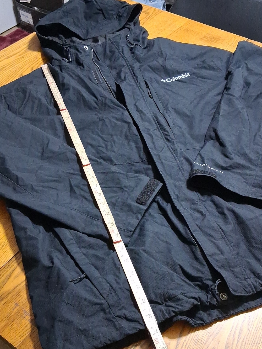 COLUMBIA Jacket Mens XXL BLACK HOODED HOODIE PREOWNED Used Long Sleeves Coat